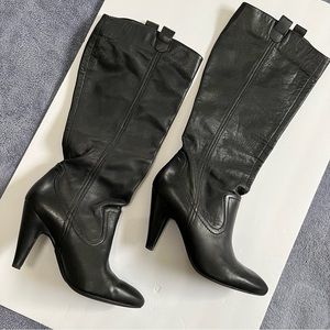 Jessica Simpson Black Leather Marley Boots wide calf 9.5
